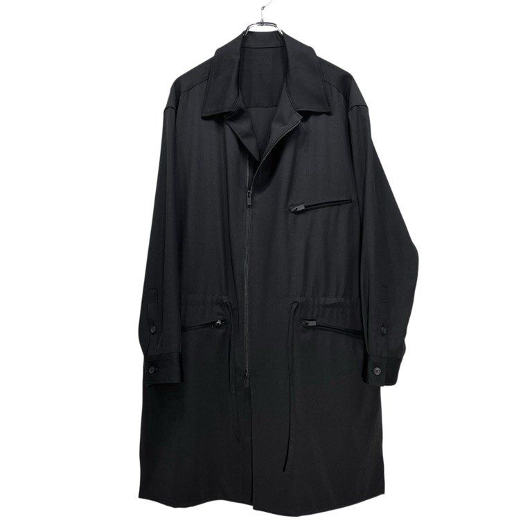 Yohji Yamamoto Pour Homme 22AW WOOL GABARDINE FASTENER BLOUSON ウールギャバジンファスナーロングジャケット コート