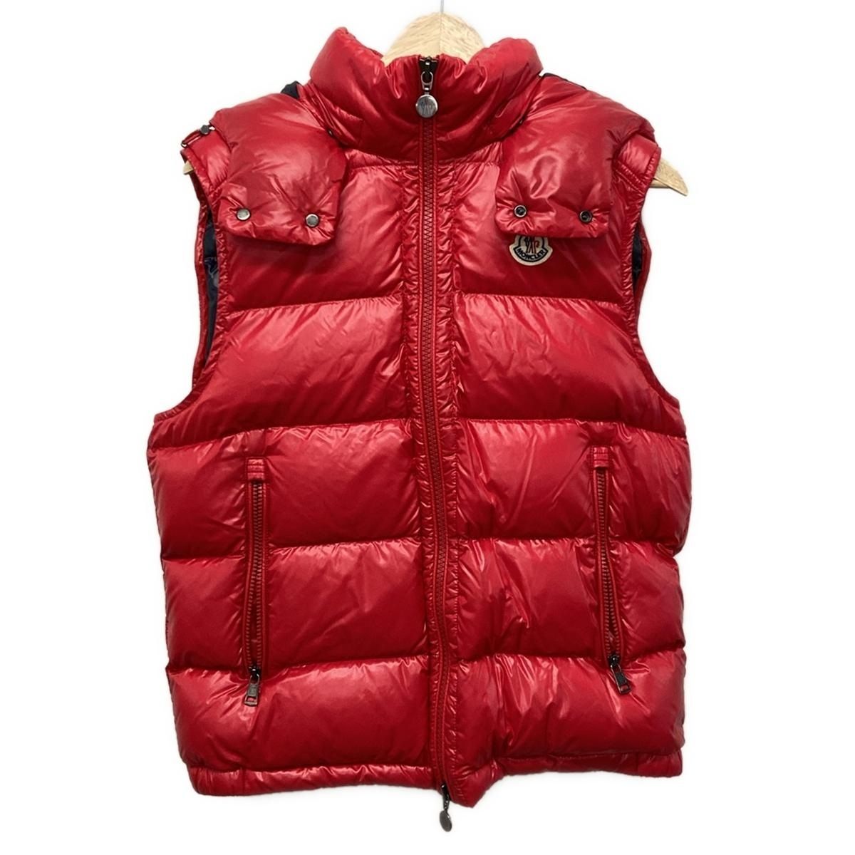 MONCLER(モンクレール) ダウンベスト サイズ2 M メンズ美品 BORMES(ボルメス) レッド 2021AW - メルカリ