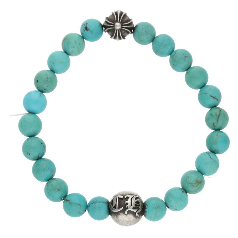 クロムハーツ CHROM HEARTS ターコイズ ブレスレット CH 8ミリ クロム