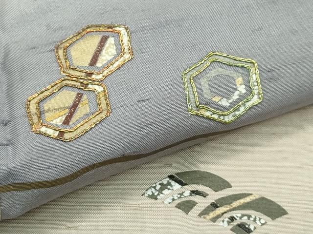 平和屋着物□極上 石川県指定無形文化財 牛首紬 白山工房 手織 市川