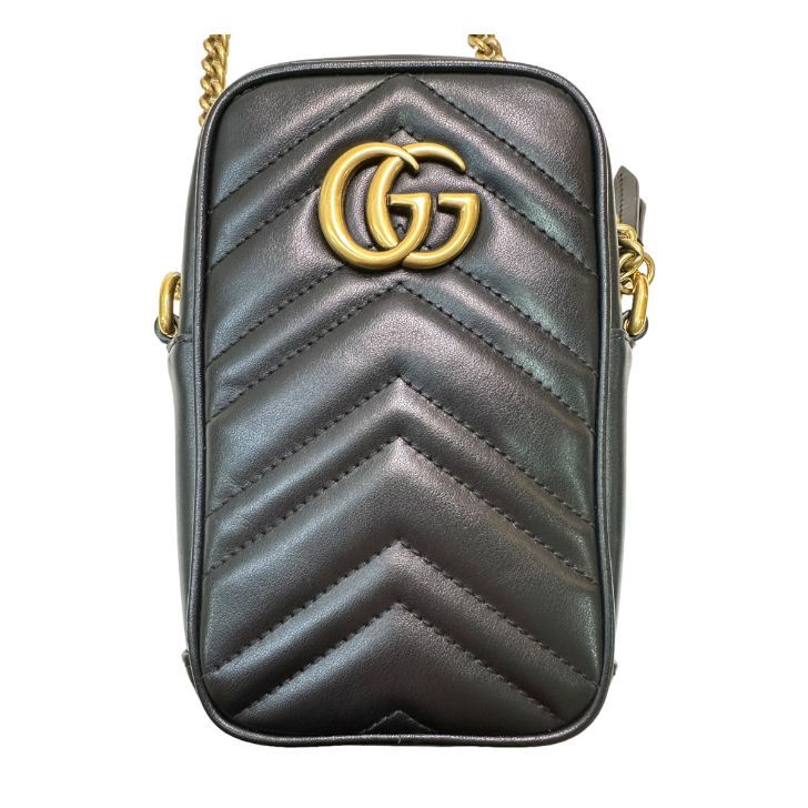 中古美品】GUCCI グッチ GGマーモント チェーンショルダー  