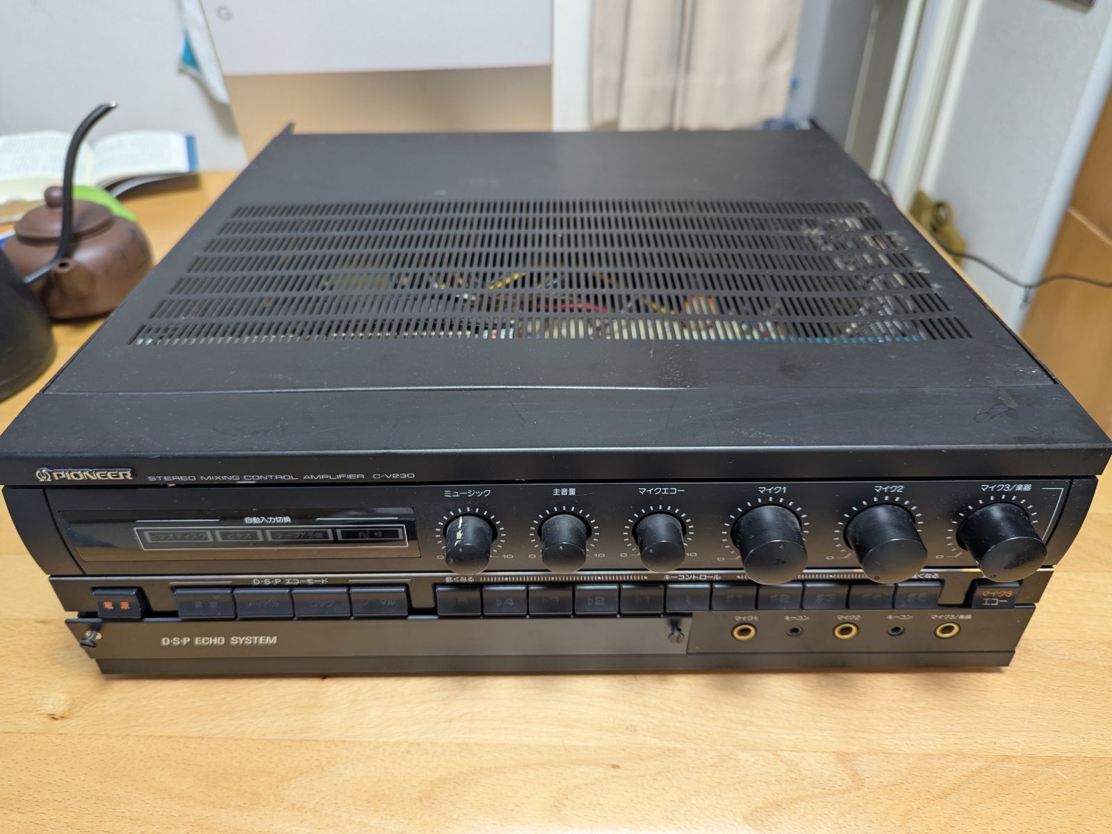 PIONEER カラオケプリアンプ C-V230 動作品 Pioneer C-V230 カラオケ用アンプ 通電・音出しOK マイク3系統