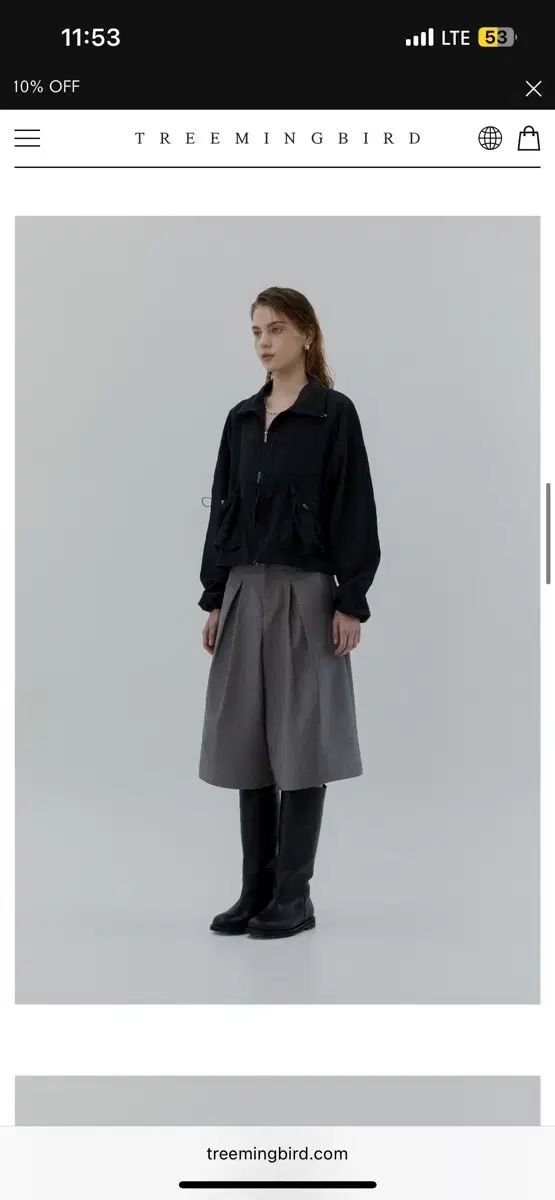 TREEMINGBIRD Curve Line Half Pants Brown