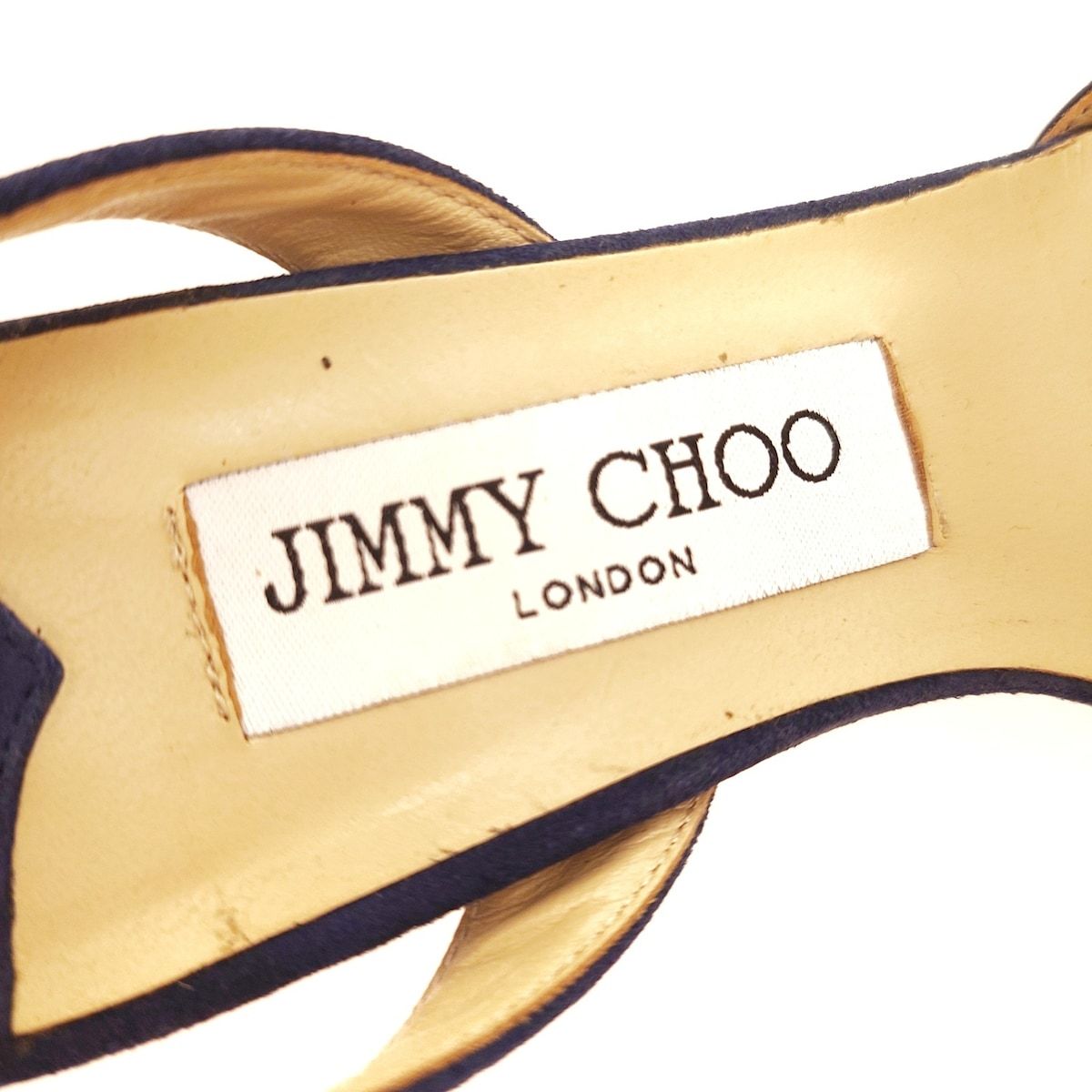 JIMMY CHOO(ジミーチュウ) サンダル 36 レディース - ネイビー エナメル（レザー）×スエード - メルカリ