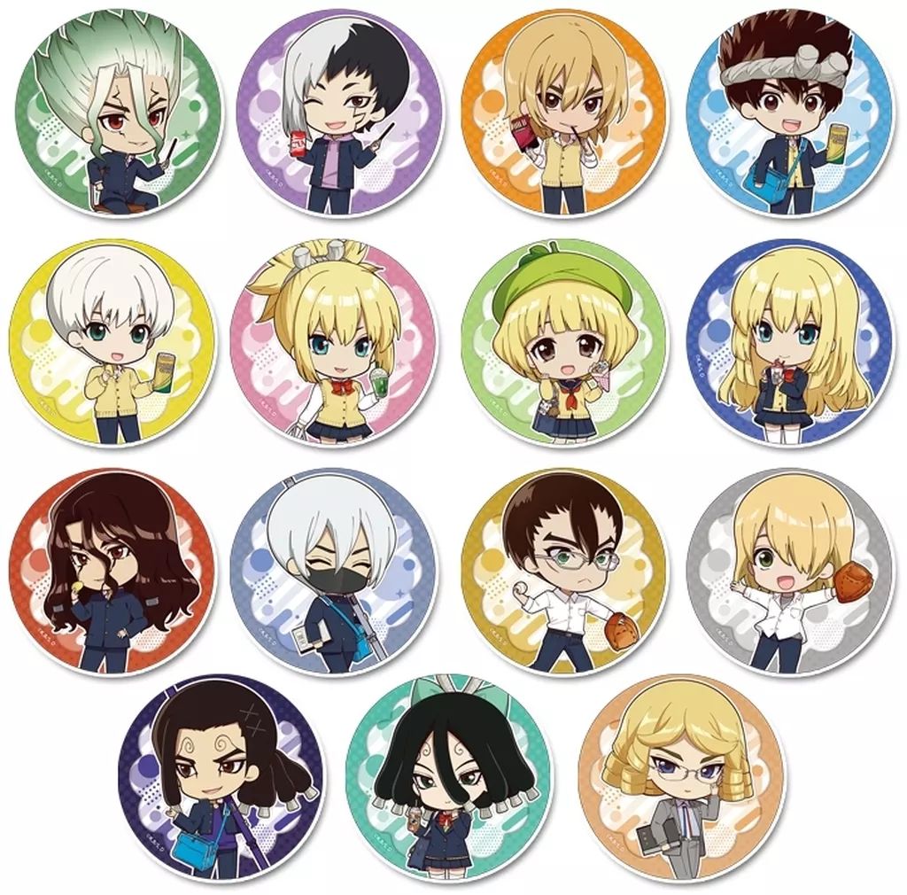 中古】バッジ・ビンズ 全15種セット 「Dr.STONE ぷちちょこ
