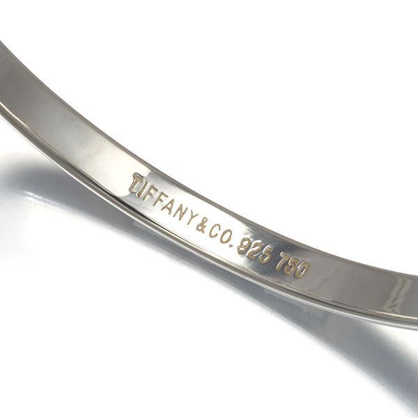 美品　ティファニー　バングル　18k シルバー　ブレスレット　箱付き TIFFANY&Co. ティファニー 保存袋と 箱付き 🔶 希少