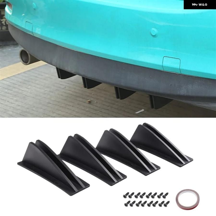 汎用 リアバンパーリップディフューザー シャークフィン トリム