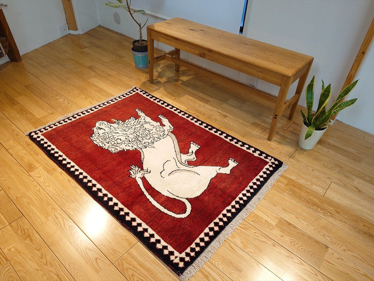 ギャッベ ペルシャ ギャッベ マット大 ラグ 125x80cm アイボリー ギャッベ ペルシャ ギャッベ マット大 ラグ 125x80cm アイボリー
