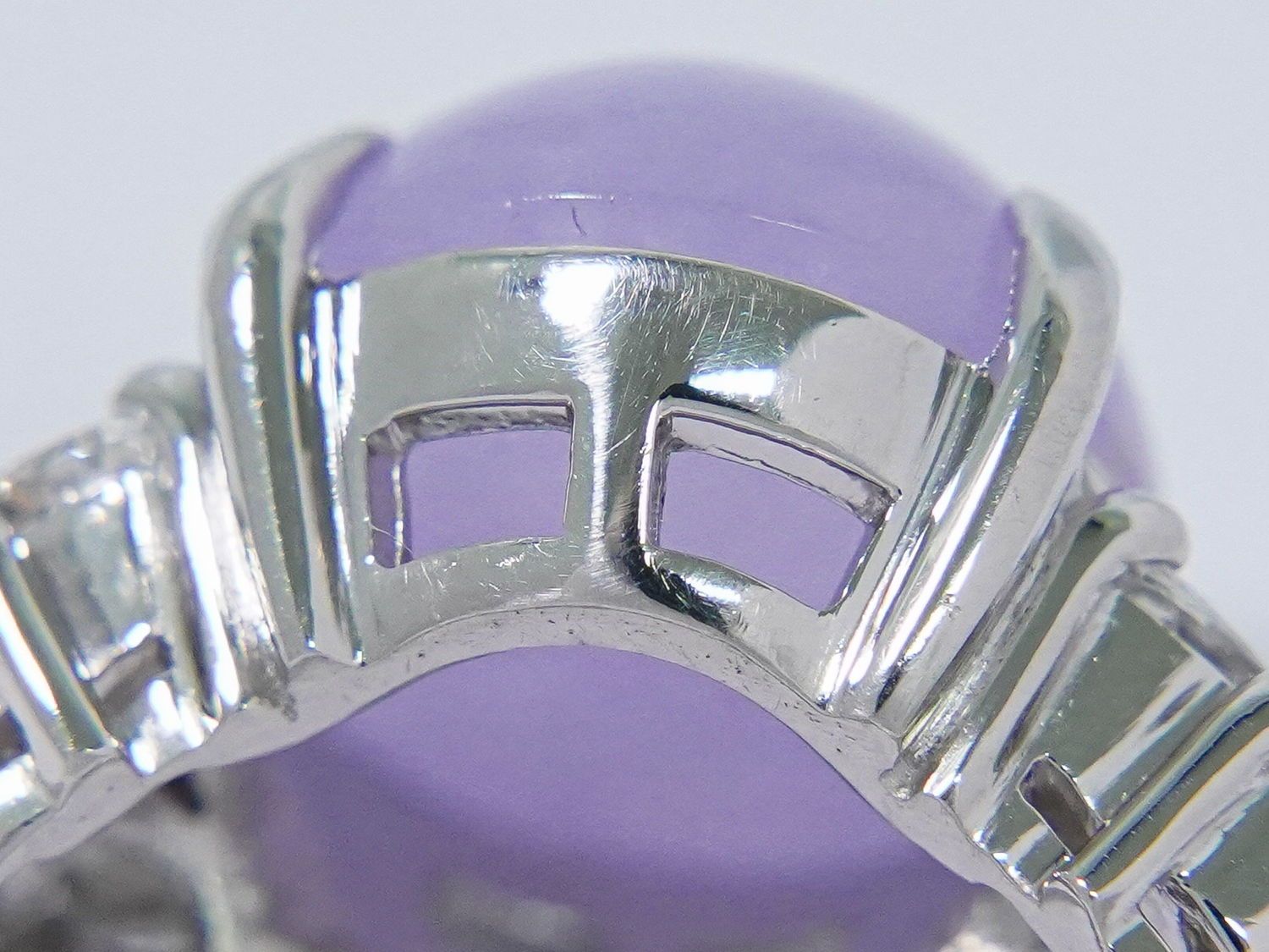 本物 ラベンダーヒスイ 8.414ct ダイヤモンド 0.71ct Pt900 リング  