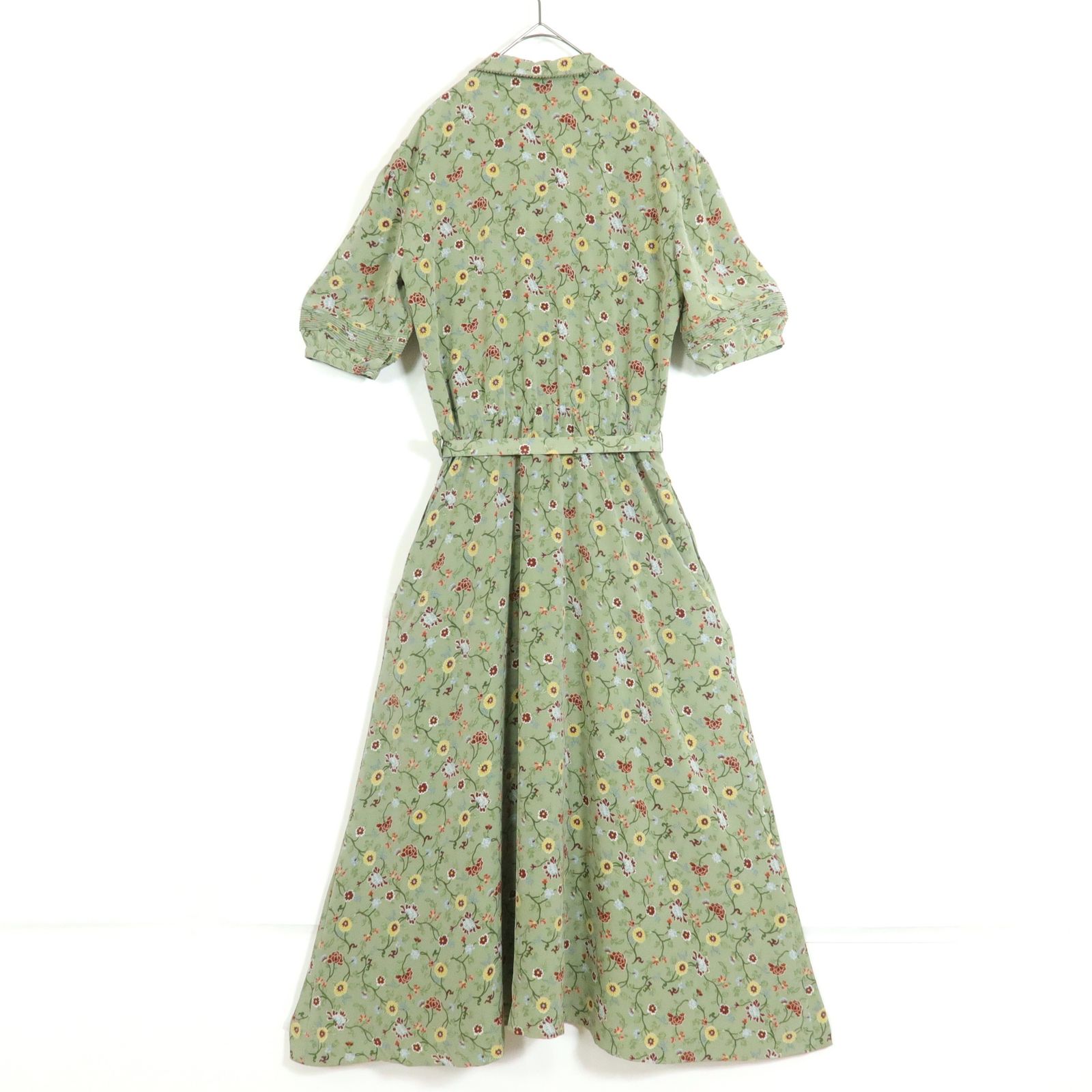 美品 希少 KANEKO ISAO マキシ丈ワンピース フラワーリース ベルト