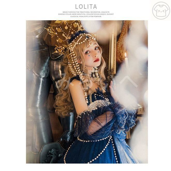 ロリータ ワンピース コスチューム メイド服 ゴスロリ ロリータワンピース 華やか メイド 豪華セット レディース 姫袖 姫ロリ 甘ロリ ゴシ