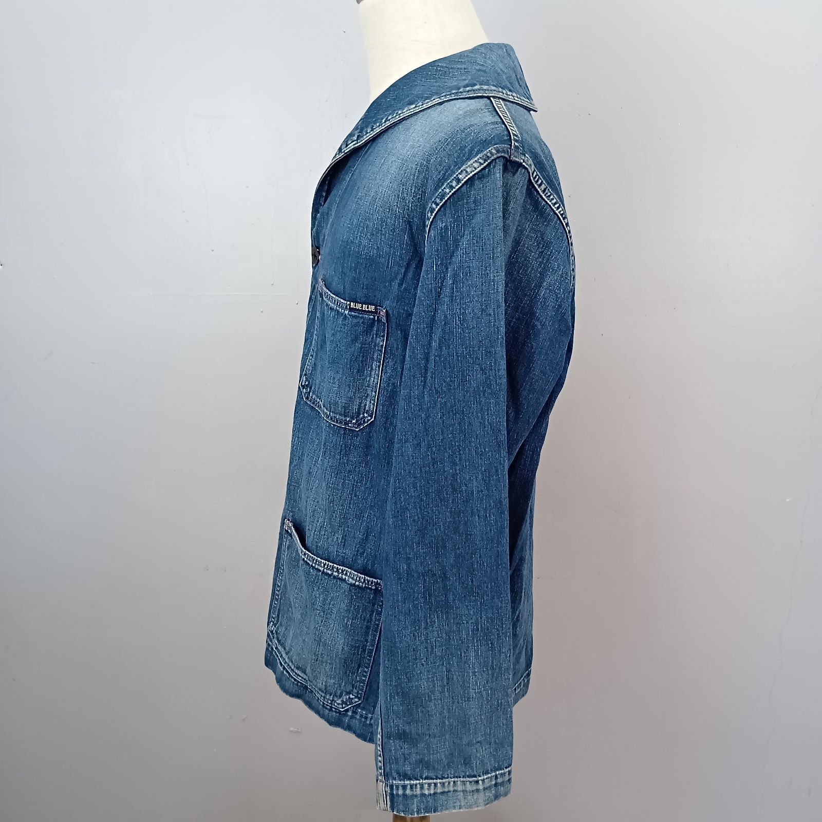 BLUE BLUE デニムカバーオール　サイズ3/L BLUE BLUE ブルーブルー デニム カバーオール サイズ3 XL - メルカリ