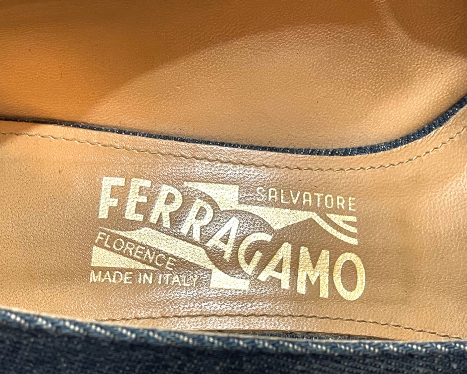 Ferragamo サルヴァトーレフェラガモ デニム パンプス シューズ Ferragamo サルヴァトーレフェラガモ デニム パンプス シューズ