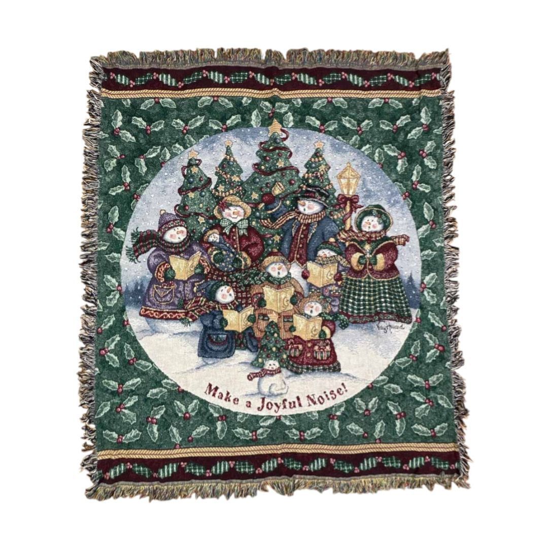 vintageラグ カーペット クリスマス 雪だるま 夜空 673 VINTAGE - vintageラグ カーペット クリスマス 雪だるま 夜空 673の