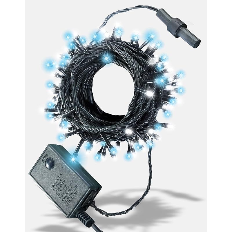テルノン イルミネーション ライト LED 100球 ストレートタイプ 10m メモリー 機能 内蔵 コントローラー 付 10連結 可能タイプ 【ADu0026C TORONIC】（ エメラルド ＆ ホワイト ）