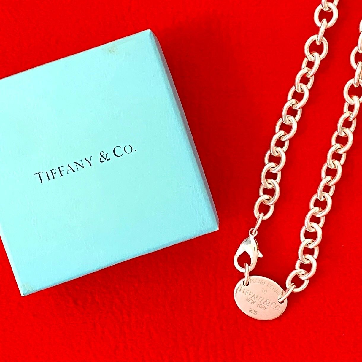 極 美品 TIFFANY&Co. ティファニー リターントゥ オーバル ネックレス 