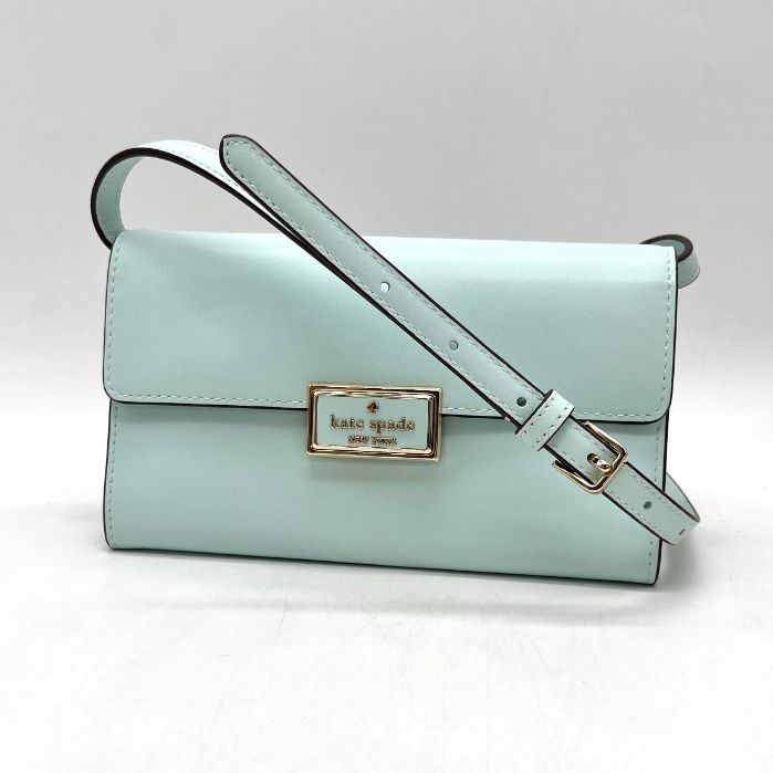 美品】kate spade ケイト スペード ロゴ レザー ショルダー ウォレット 