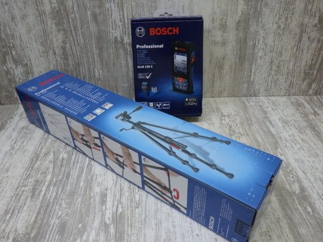 セット品 ボッシュ BOSCH レーザー距離計 GLM150C 測量用 アルミ三脚 BT150 未開封品