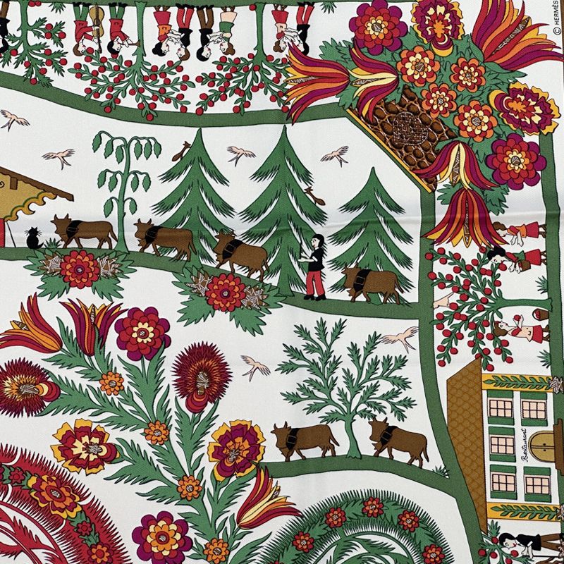 エルメス HERMES スカーフ カレ90 Decoupages 切り絵 レディース