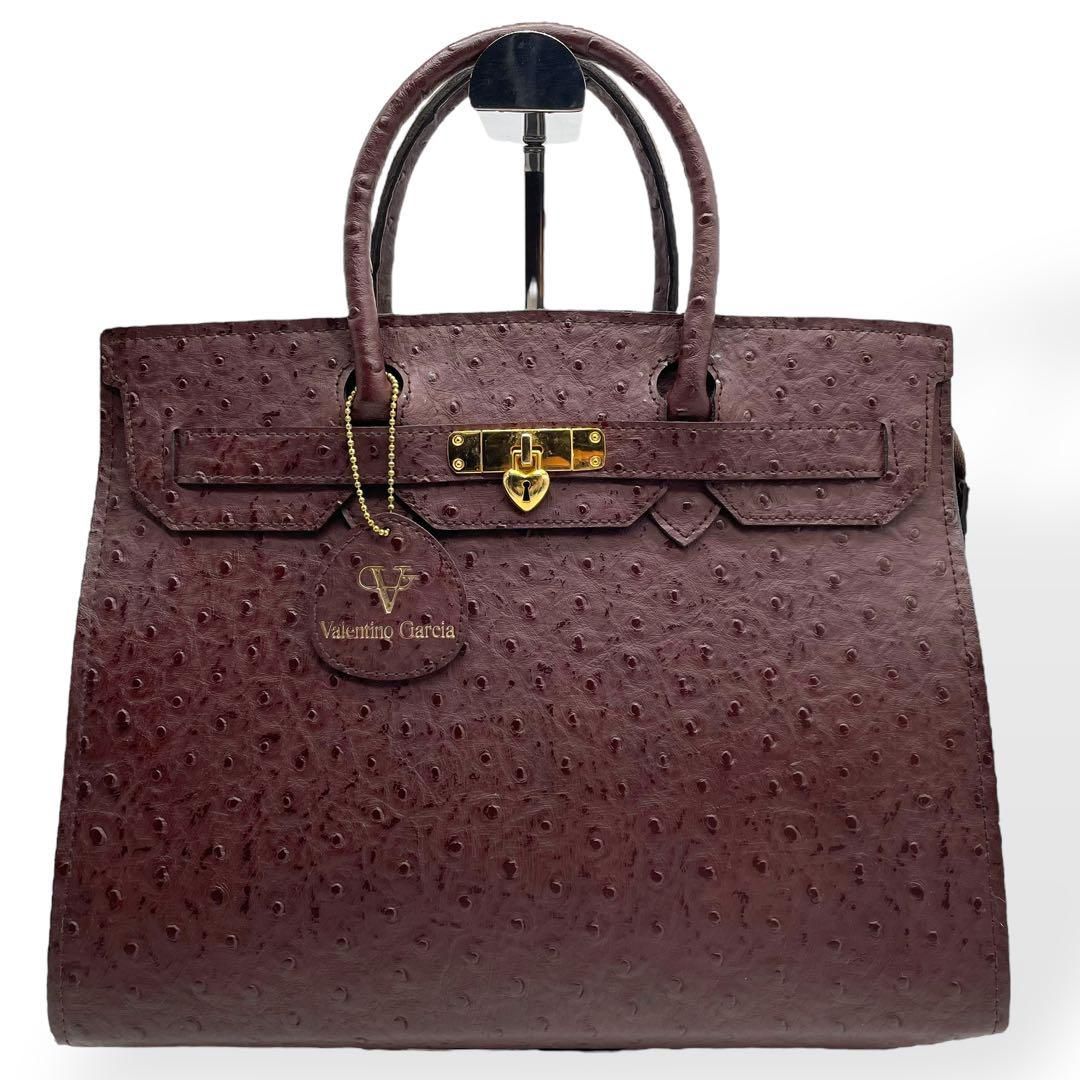 【新品】日本製 Valentino Garcia ハンドバッグ オーストリッチ風 新品】日本製 Valentino Garcia ハンドバッグ オーストリッチ風