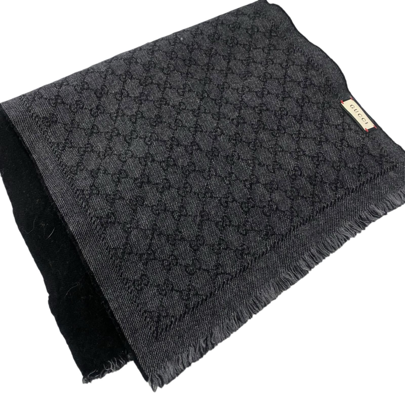 186005 GUCCI グッチ GGパターン マフラー ブラック - メルカリ