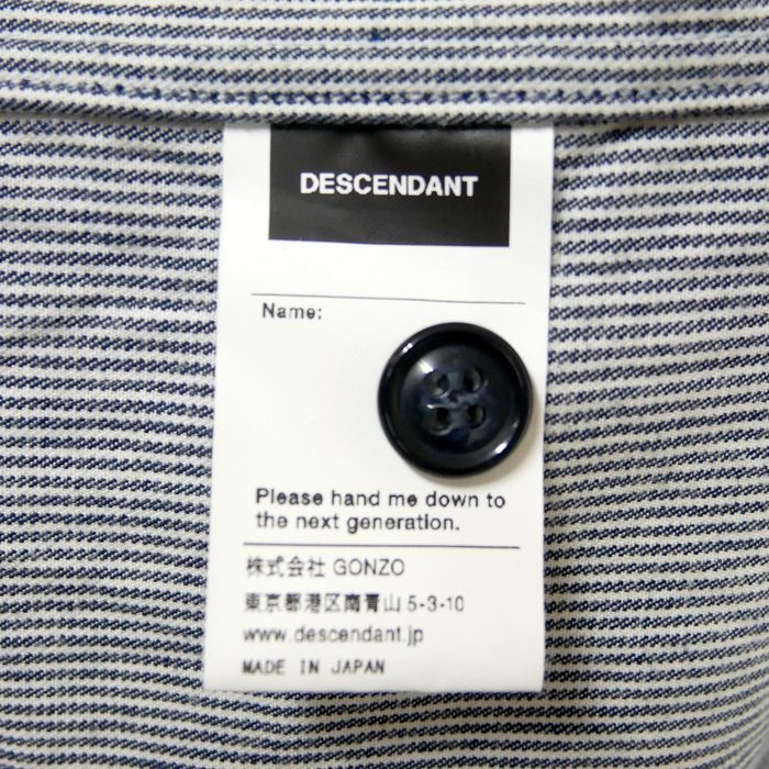 DESCENDANT ディセンダント 国内正規 23SS MINE LS SHIRT ヒッコリーストライプシャツ フラップポケット  231BRDS-SHM03 NAVY ネイビー 紺 2 M - メルカリ