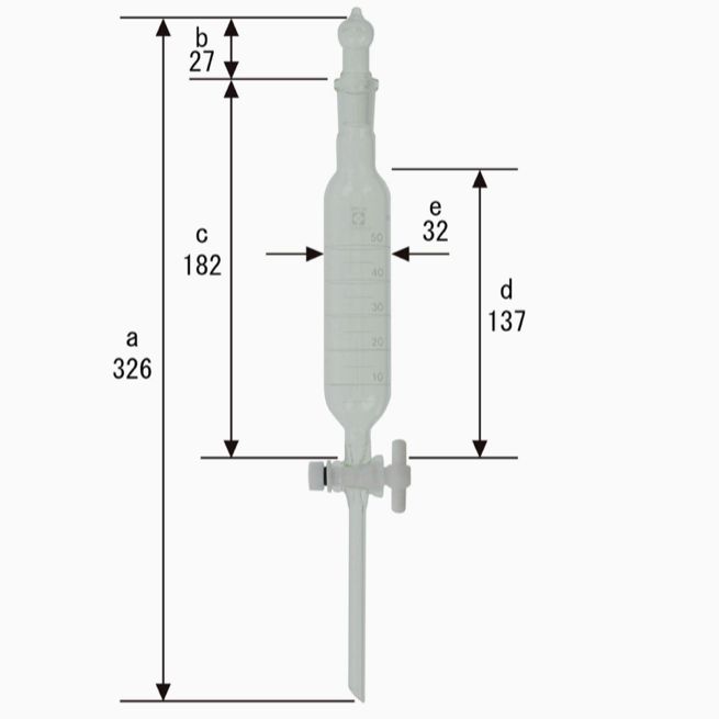 柴田科学 分液ロート 円筒形 PTFEコック付 目盛付 50mL T0418C - 業者