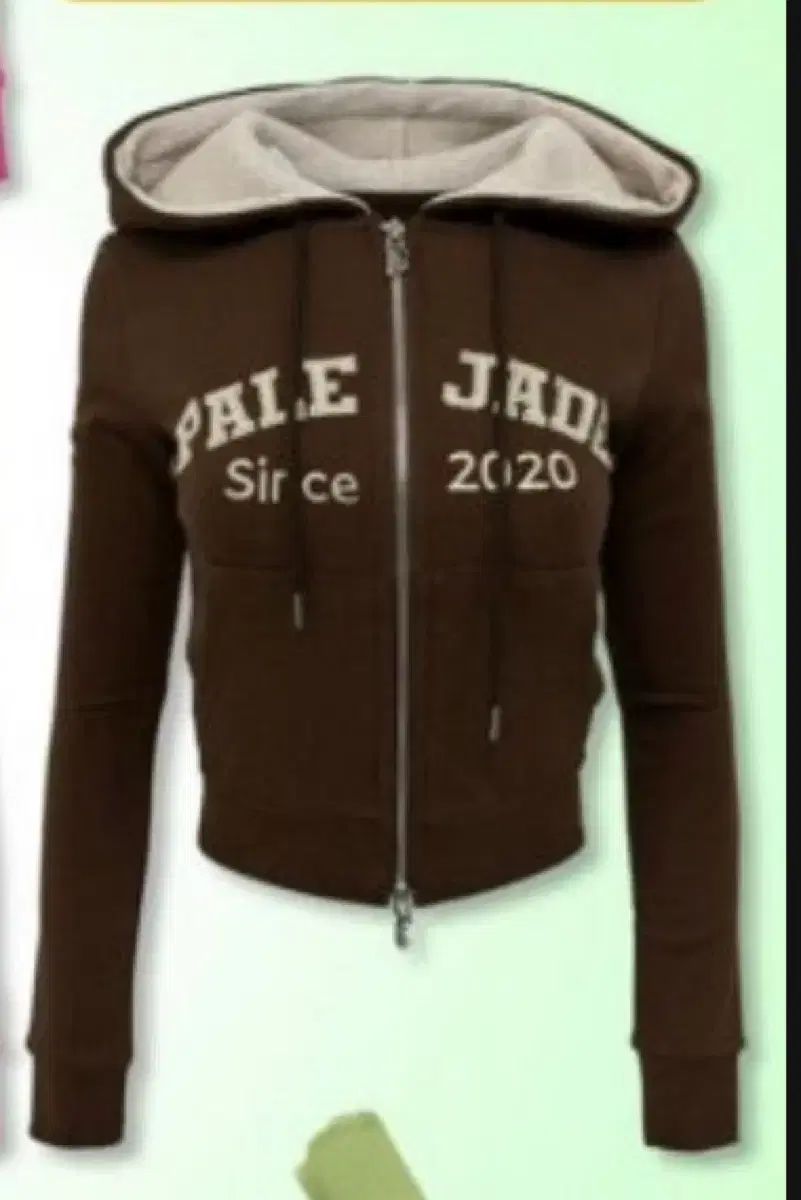 PALE JADE ペイルジェイド レトロ ジップアップパーカー フード付き 茶色 s