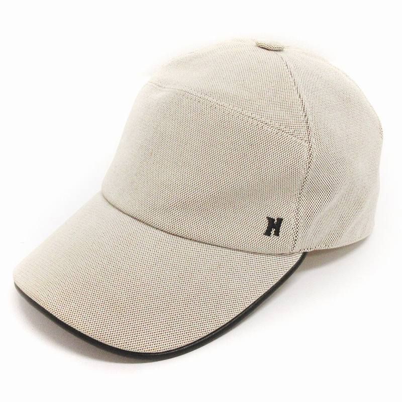 エルメスキャップ57Hロゴ エルメス HERMES Hロゴ キャップ 帽子 コットン グレー系 57