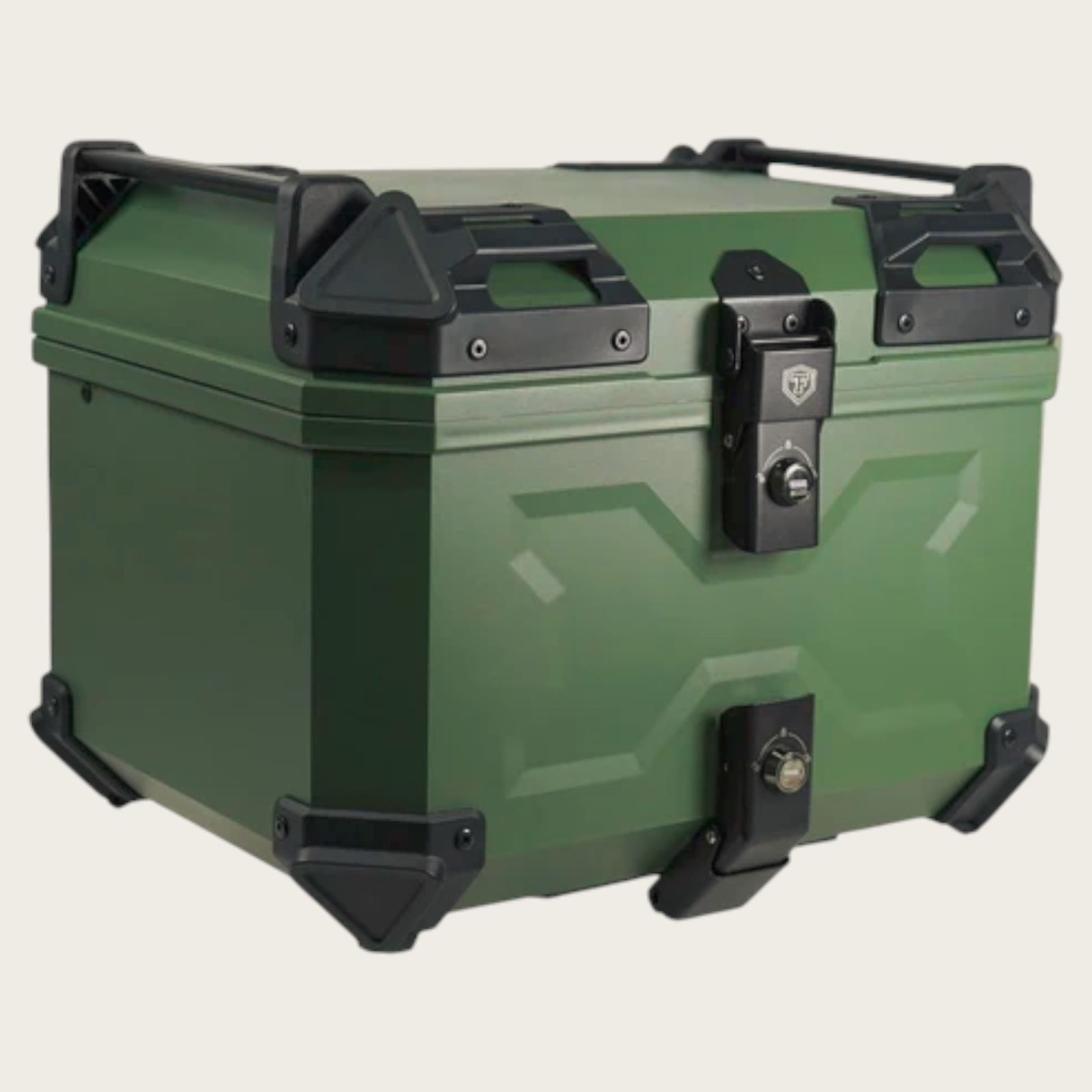 2617 ABS バイク用 リア ボックス 45L グリーン 鍵ロック機能付き 防塵 完全 防水 軽量 持ち運び バックレスト付き 多くのキャリアに対応 取り付け工具セット 一部地域離島別途配送料有