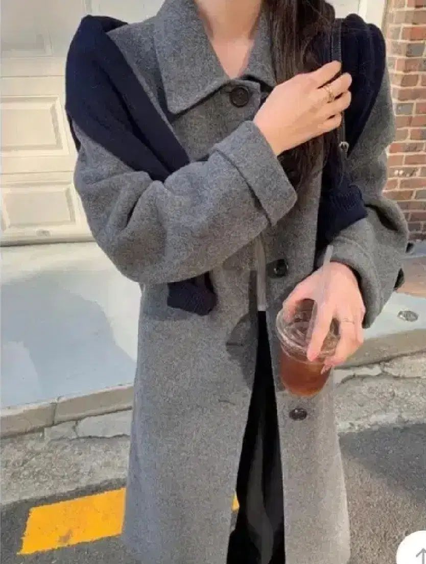 minuet メヌエット ハンドメイド ウール コート チャコール