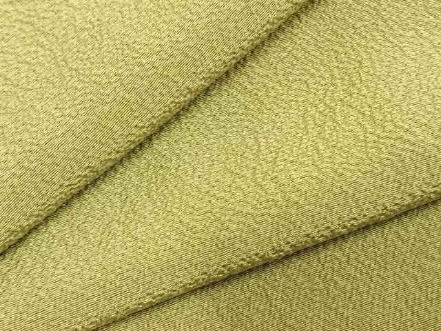 平和屋着物▽上質な色無地 単衣 若苗色 ワンポイント 鬼しぼ縮緬 正絹 ♥ AABC0348fy