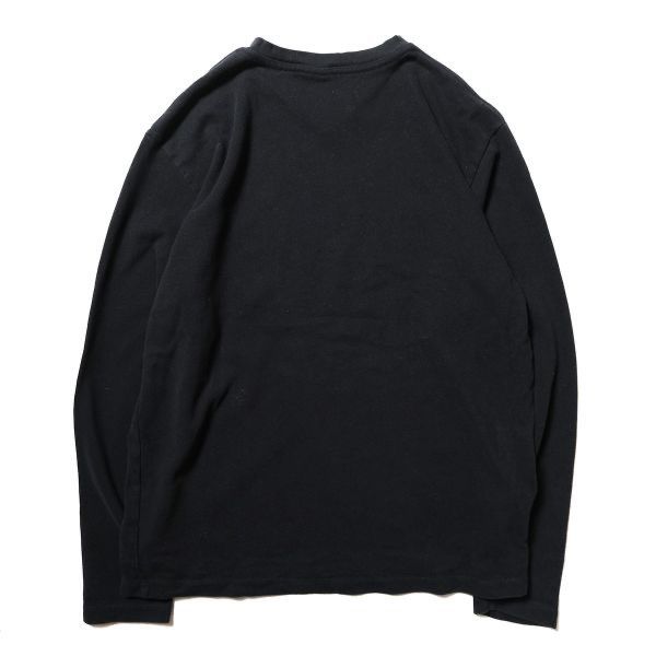 00's オールドネイビー Vネック コットン Tシャツ 長袖 (L) 黒 リブ無し 無地 ロンT 00年代 旧タグ オールド ギャップ OLD NAVY 2004年 Y2K　アメリカ古着 USED  ビンテージ ヴィンテージ