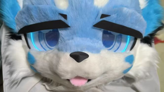 着ぐるみヘッド 犬 猫 青 ブルー 全頭ヘッド ケモノ ファースーツ