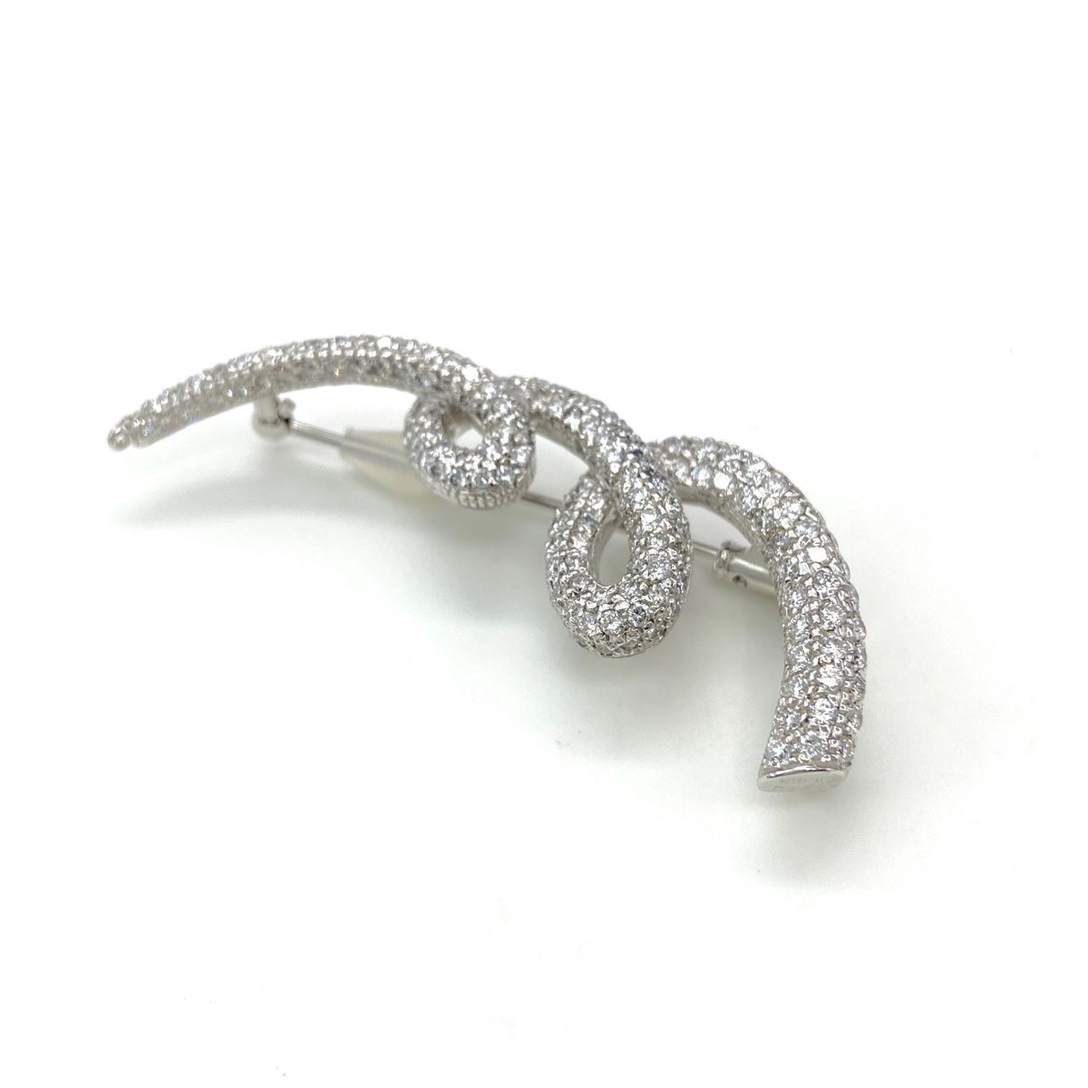 メレダイヤ デザインブローチ WG ホワイトゴールド ブローチ K18 K14 WG レディース