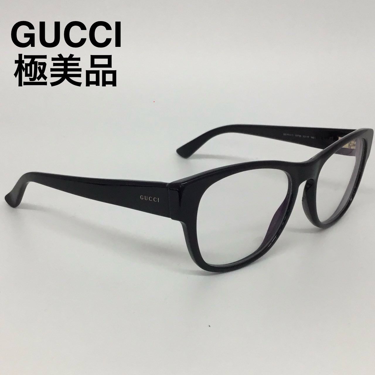 GUCCI 極美品 メガネフレーム 黒縁 眼鏡 アイウェア GG1044 ブラック 