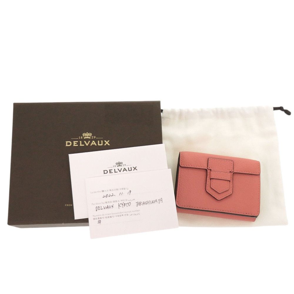 デルボー プレッセ AB0561AQY015HDO レザー ハイビスカス ピンク 三つ折り財布 デルヴォー 1550 DELVAUX