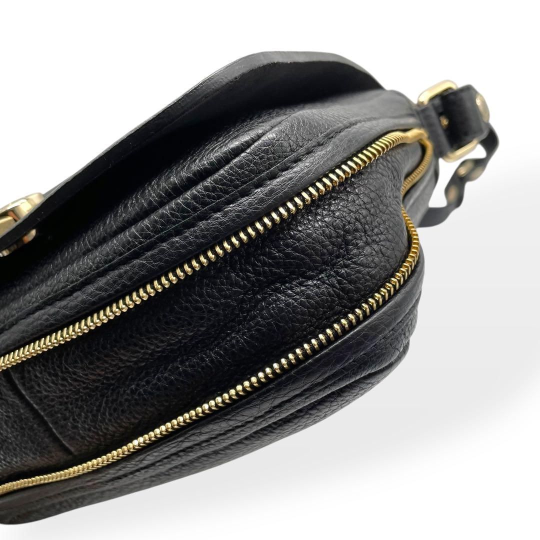 極美品 FURLA フルラ レザー 2wayバッグ 斜め掛け 肩掛け 黒