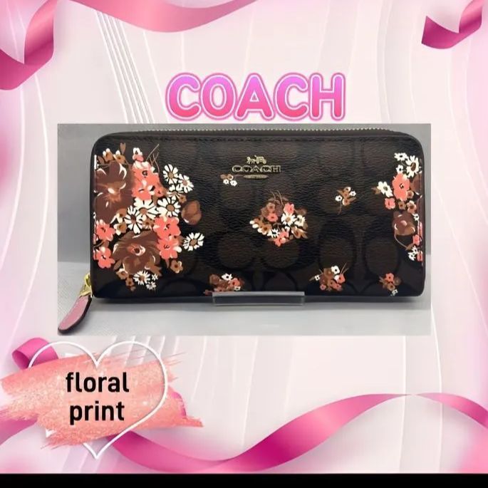 匿名配送 新品 ✳️ COACH コーチ フローラル メドレー ブーケ 財布-