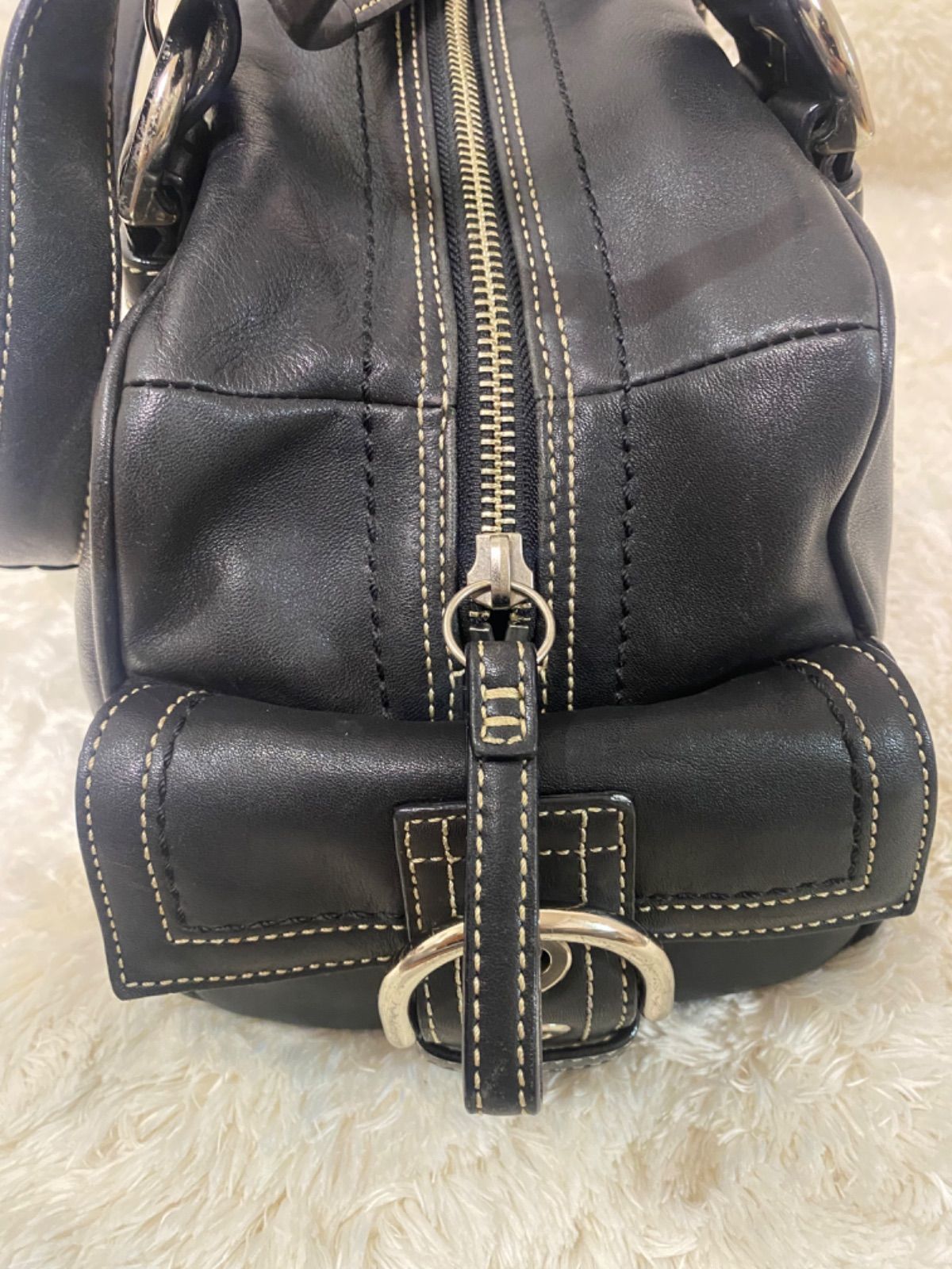 ☆美品 COACH コーチ ハンドバッグ ミニボストン レザー ブラック 型番 