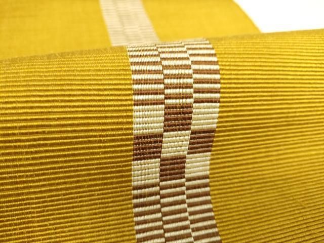 平和屋着物○本場黄八丈 紬 八寸名古屋帯 間道 正絹 逸品