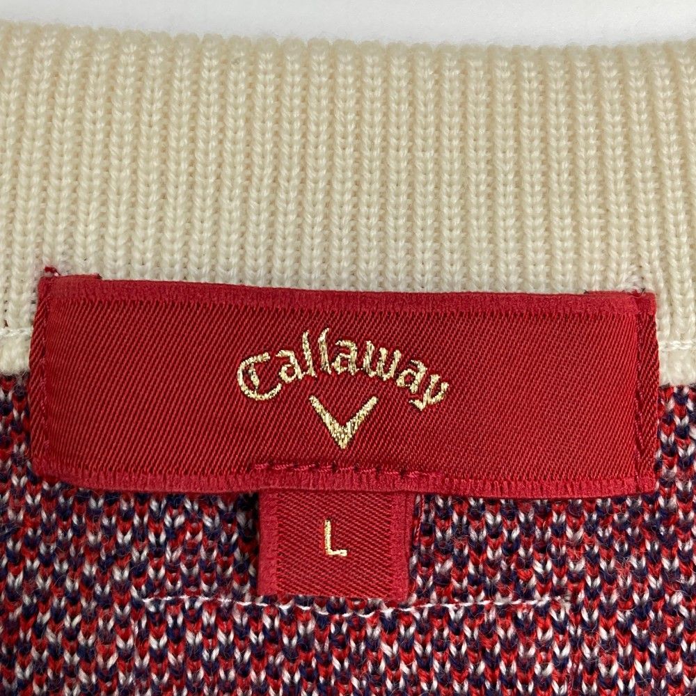 サイズ：L CALLAWAY キャロウェイ レッドレーベル ウール Vネック