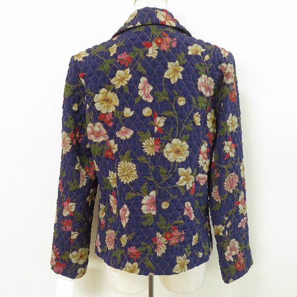 wnc シセンドウ 詩仙堂 ヒトシタムラ ジャケット 紫 マルチ 中綿 キルティング ちりめん 花柄 レディース 967332