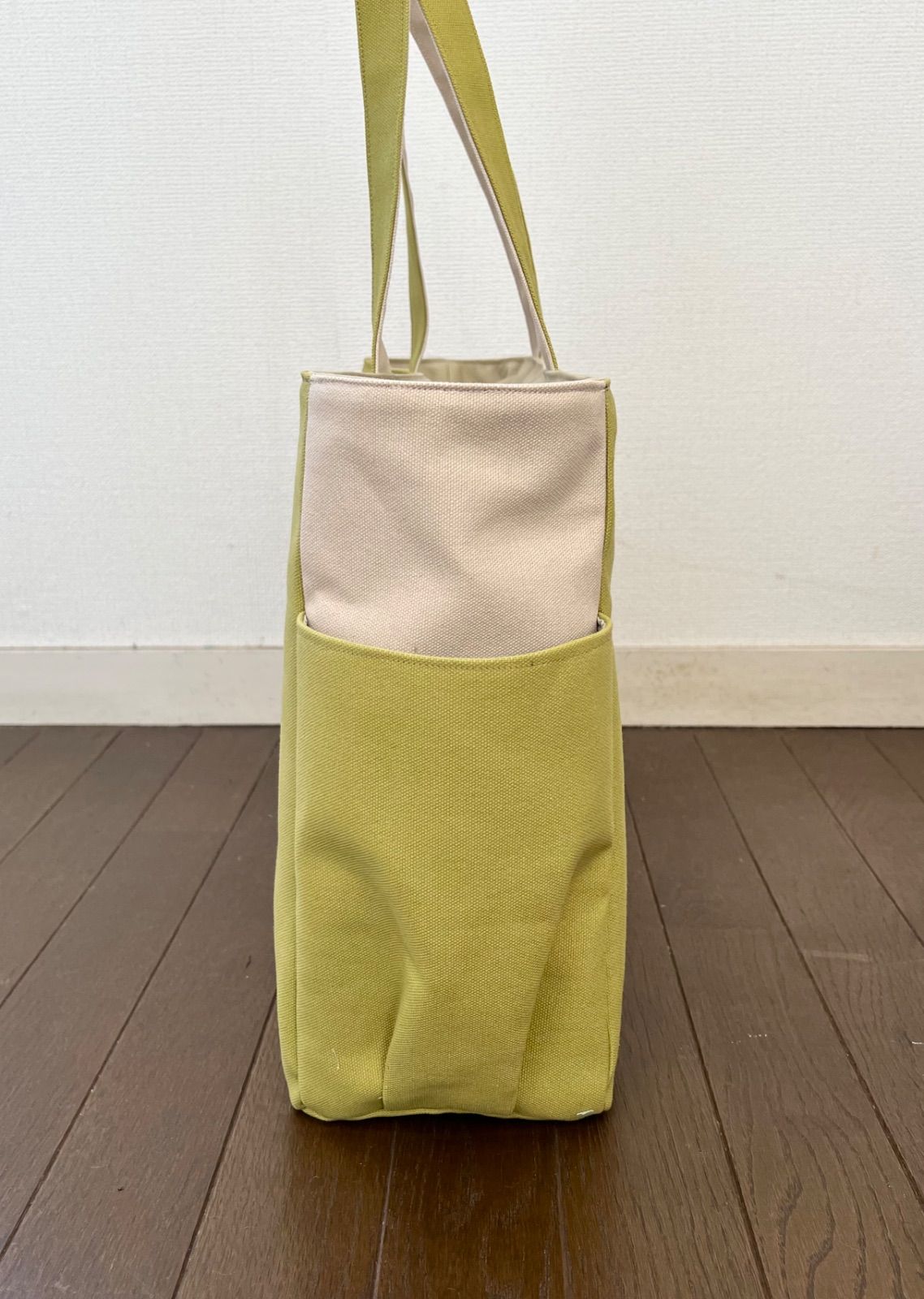 XXLサイズ】〈底板付き〉ヒワグリーン A3サイズ収納 8号倉敷帆布