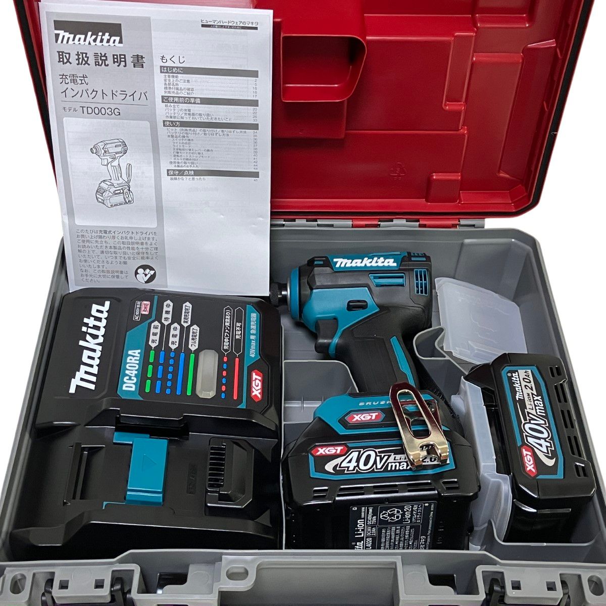 ЗЗMAKITA マキタ 40V インパクトドライバ 充電器 バッテリー×2 ケース 