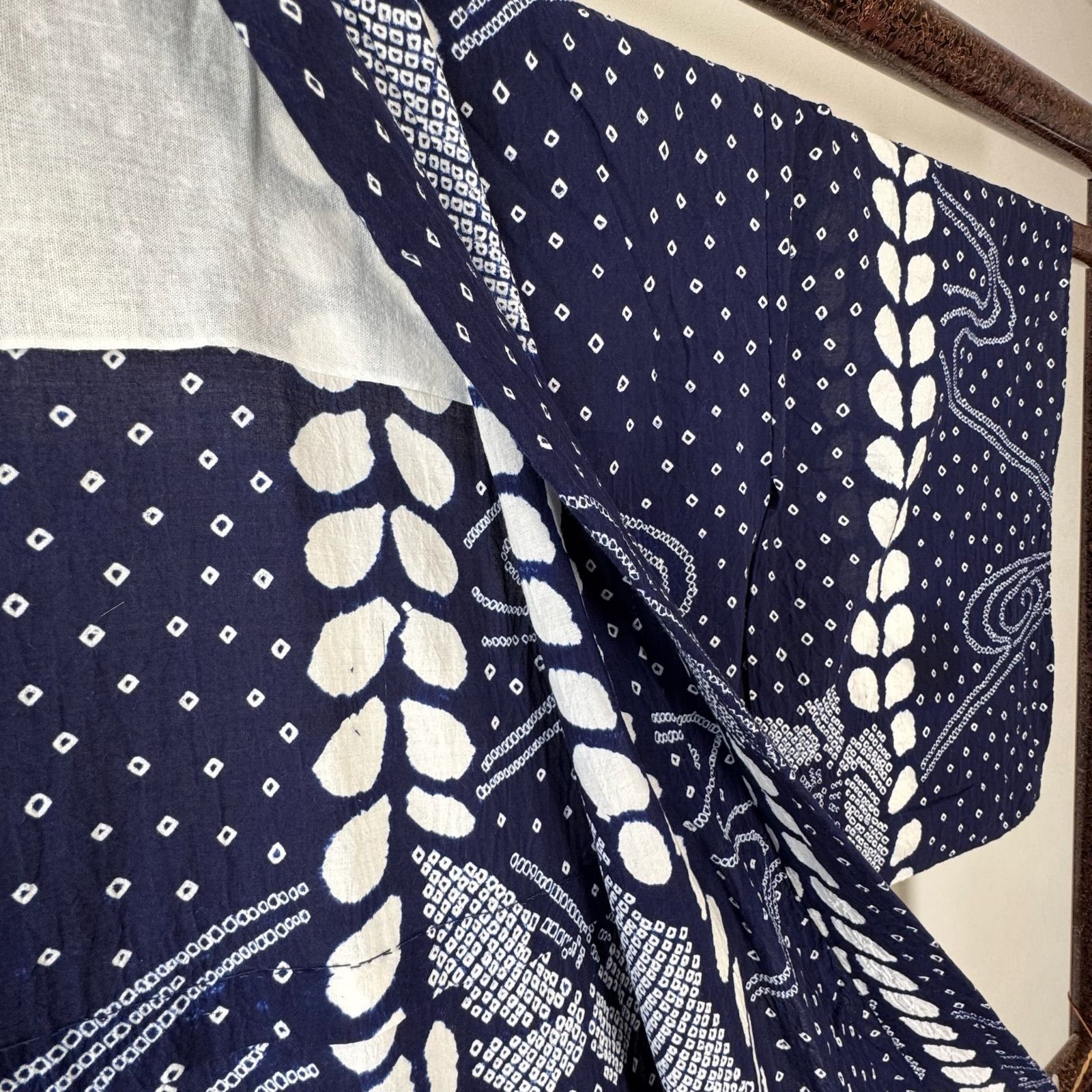 超美品 有松絞り 綿 本染浴衣 総絞り 総手絞り 浴衣 着物 夏物