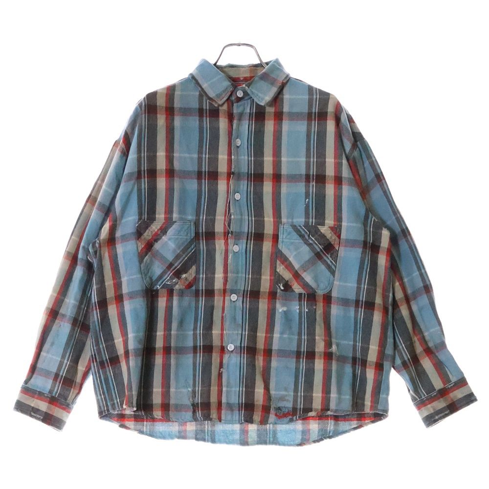 SAINT MICHAEL (セントマイケル) 25SS FLANNEL SHIRT ダメージ加工