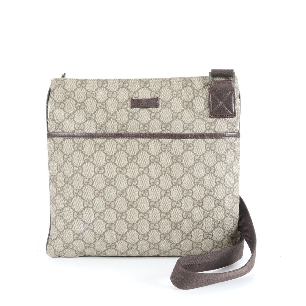 グッチ コントロールカード付 GG スプリーム 141626 レザー ショルダーバッグ メッセンジャー ビジネス A4 メンズ ERE CW20-2