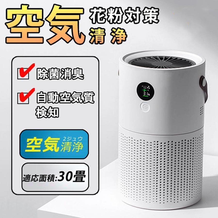 空気清浄機 ポータブル 小型 HEPAフィルター マイナスイオン ほこりセンサー 充電式 USB コンパクト 卓上 タイマー PM2.5 ほこり 花粉対策 hhw0031 東祥