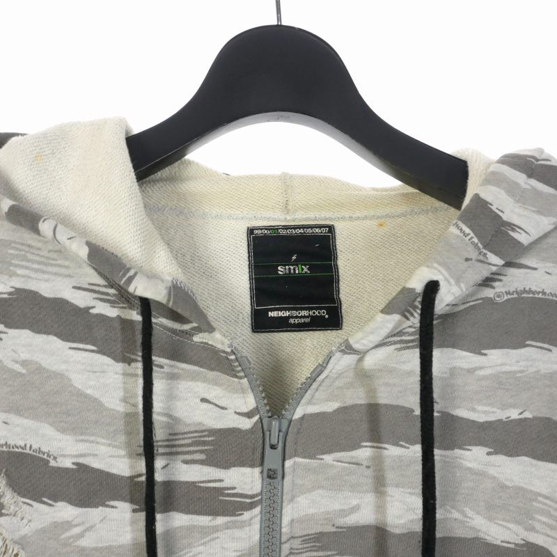 ネイバーフッド NEIGHBORHOOD ダメージ加工 フルジップ パーカー